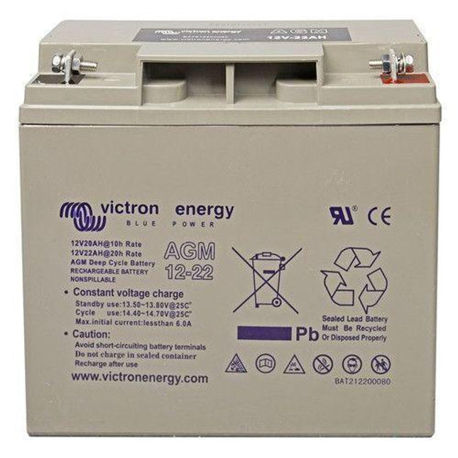 Victron Energy 12V/22Ah AGM Deep Cycle Battery (BAT212200084)-Powerland