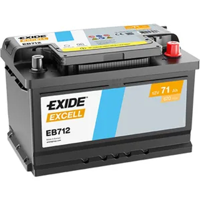 096SE EXIDE EXCELL CAR BATTERY EB712 - Powerland.co.uk