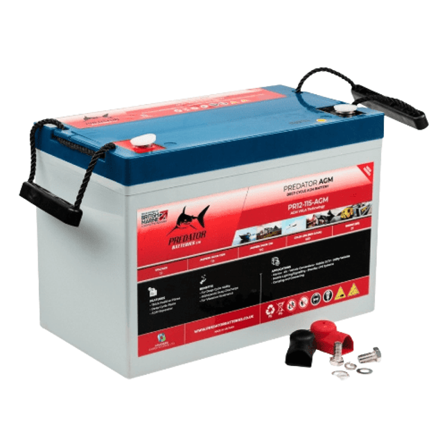 Predator Batteries 12v 115Ah AGM Battery – 3 Year Guarantee - Powerland.co.uk