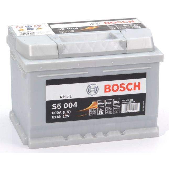 S5 004 BOSCH CAR BATTERY 12V 61AH (CCA 600amps) Type 075 S5004-Powerland
