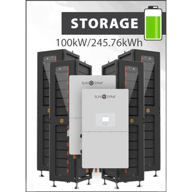 Sunsynk 2x50kW 3PH Hybrid Inverter with 245.76kWh Battery