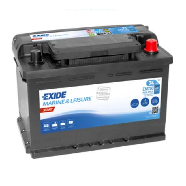 EN750 Exide Marine Leisure Start Battery - Powerland.co.uk
