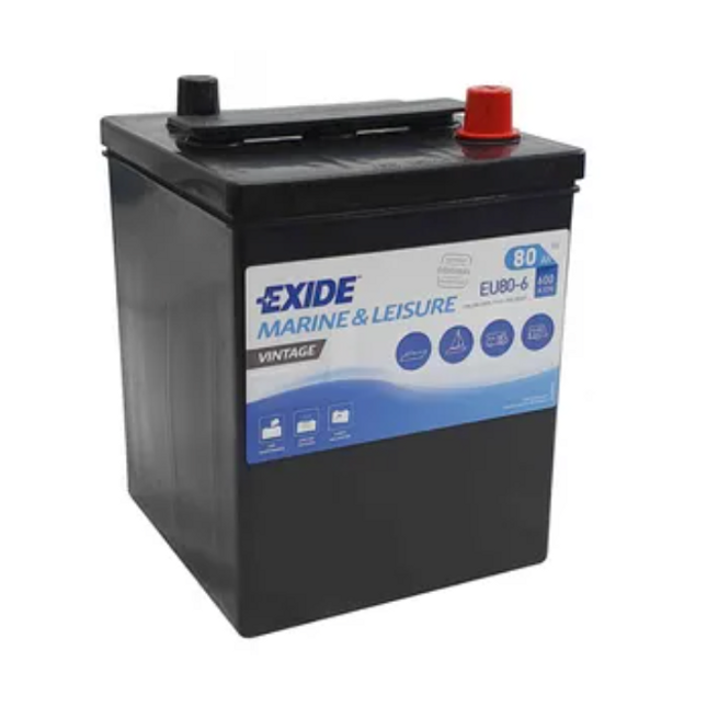 EU80-6 Exide Marine Leisure Vintage Battery - Powerland.co.uk