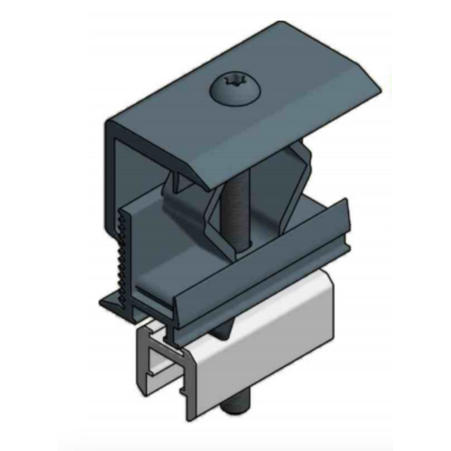 VDV Alu End Clamp Alu Profile 28-50mm - Black - Powerland.co.uk