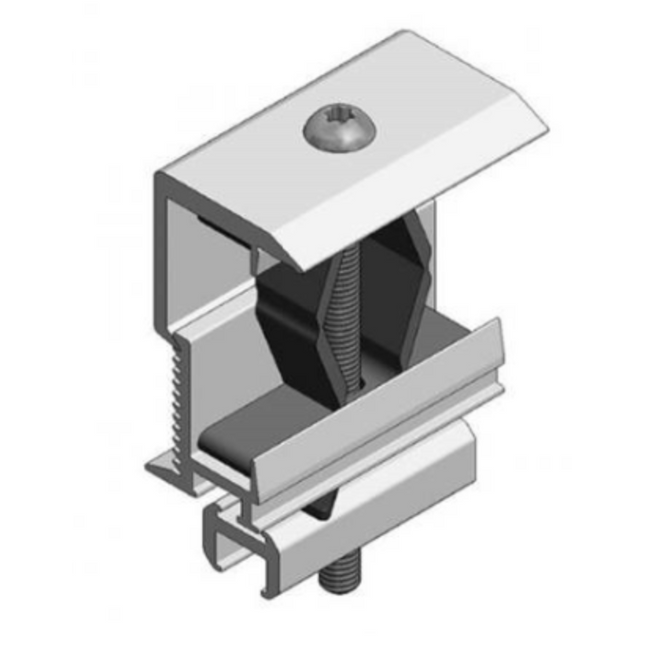 VDV Alu End Panel Clamp for Alu Profile 28-50mm - Powerland.co.uk