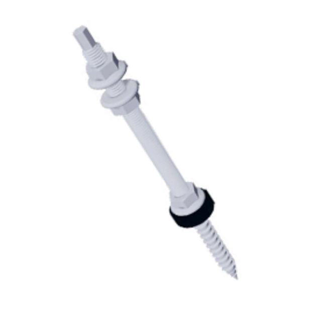Hanger bolt kit 12x200 assembled - Wood Purlins - Powerland.co.uk