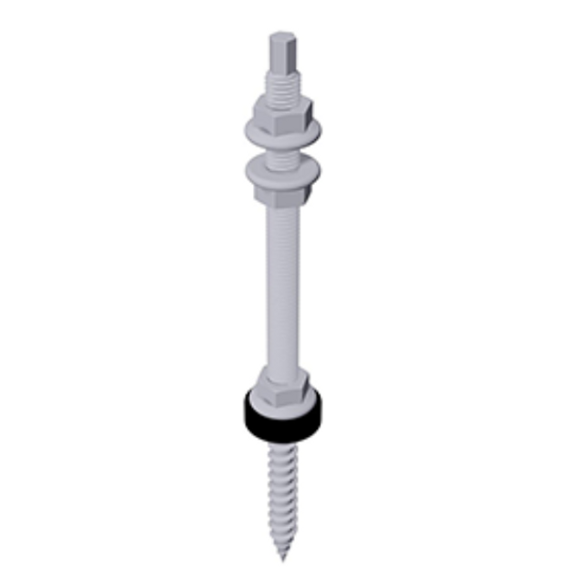 Hanger bolt kit 12x300 assembled - Wood Purlins - Powerland.co.uk