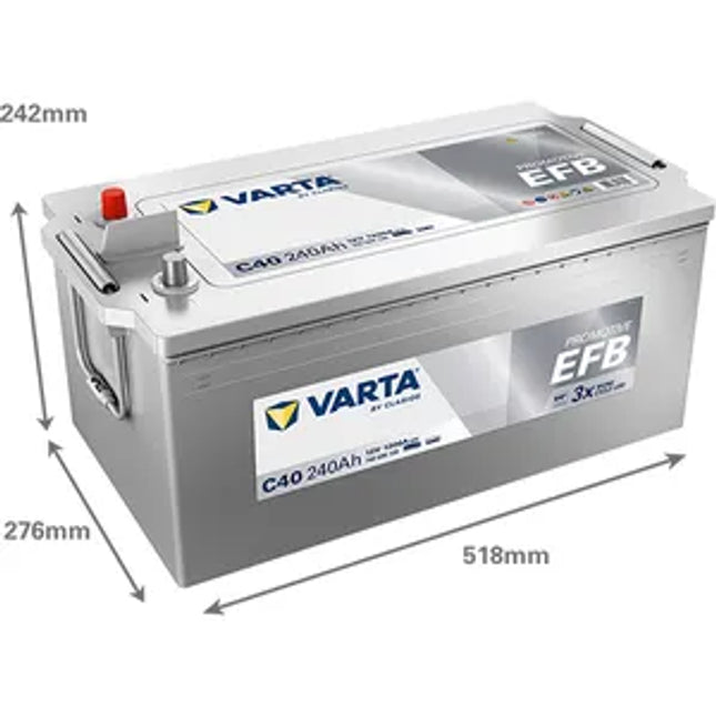 C40 VARTA PROMOTIVE EFB 12V 240AH 740 500 120 (E9N) - Powerland.co.uk