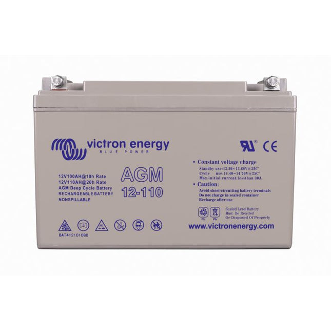 Victron Energy 12V/110Ah AGM Deep Cycle Battery (BAT412101085) (M8)-Powerland