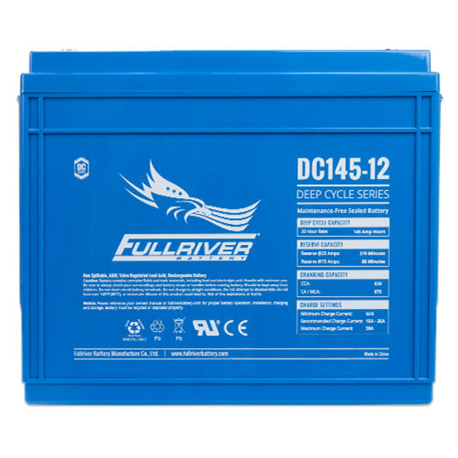 DC145-12 FULLRIVER DC SERIES DEEP CYCLE AGM LEISURE BATTERY 12V 145AH-Powerland