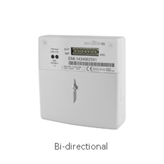 Emlite 1-ph Bi-Directional generation meter 100A (1000 pulse/kWh) incl. Cover-Powerland