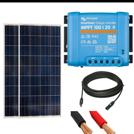 Victron 350W Mono Solar Panel Kit With Smartsolar Mppt 100/20 Cable And Mounts Battery