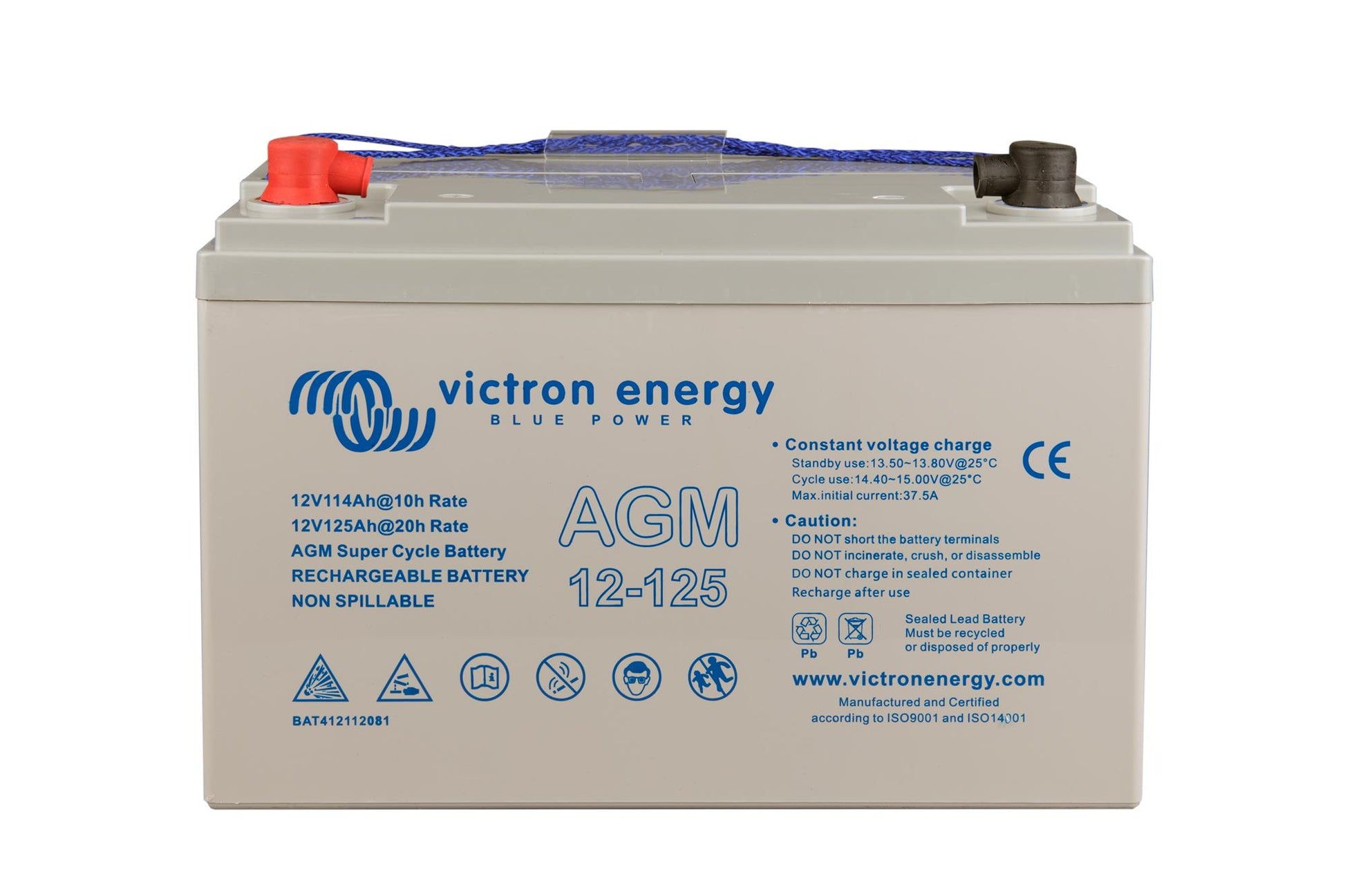 Victron Energy AGM Super Cycle Battery 12V 125Ah (M8) – BAT412112081-Powerland