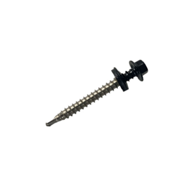 S4 6.5 x 60mm Screw (Black) (A2) with EPDM - Powerland.co.uk