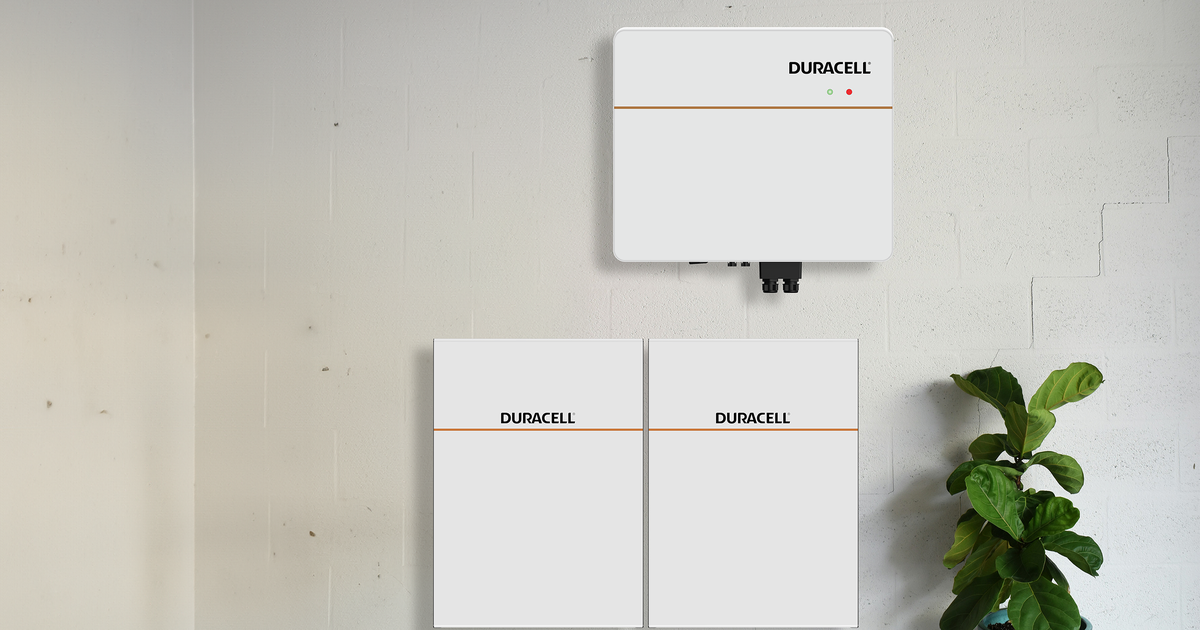 Duracell Energy Dura-i 3.6kW Single-Phase Hybrid & Dura5 5.12kWh Outdoor Battery Storage Kit - Powerland.co.uk