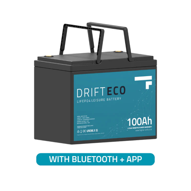 Drift ECO 12V 100Ah Lithium Leisure Battery + Bluetooth - Powerland.co.uk