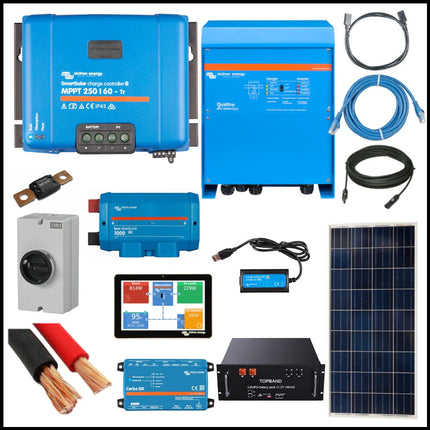 Ess Kit – Victron Energy 4Kw With 3.2Kw Solar Array 5000Va Quattro And 10.2Kwh Topband Li-Po4