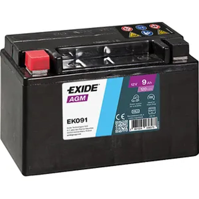 EXIDE EK091 AGM AUXILIARY CAR BATTERY - Powerland.co.uk