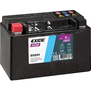 EXIDE EK091 AGM AUXILIARY CAR BATTERY - Powerland.co.uk