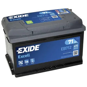 096SE EXIDE EXCELL CAR BATTERY EB712 - Powerland Renewable Energy