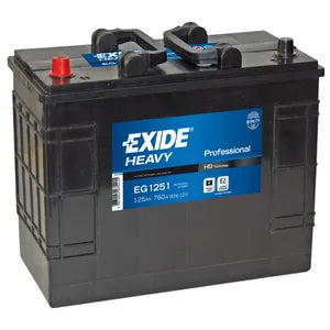 W656SE EXIDE HEAVY DUTY COMMERCIAL PROFESSIONAL BATTERY 12V 125AH EG1251 - Powerland Renewable Energy