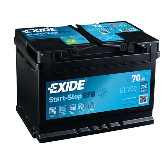EXIDE 096 EFB CAR BATTERY EL700 12V 70Ah 720A-Powerland