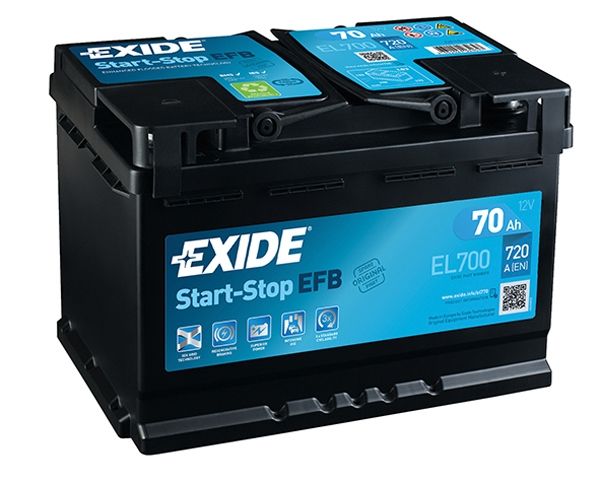 EXIDE 096 EFB CAR BATTERY EL700 12V 70Ah 720A-Powerland