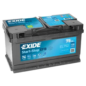 EXIDE 110 EFB CAR BATTERY 75AH EL752 - Powerland Renewable Energy