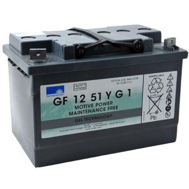 GF12051YG1 SONNENSCHEIN GEL BATTERY (GF1251YG1 / GF 12 51 YG1) 12V 51AH-Powerland