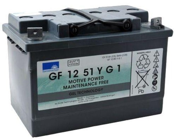 GF12051YG1 SONNENSCHEIN GEL BATTERY (GF1251YG1 / GF 12 51 YG1) 12V 51AH-Powerland