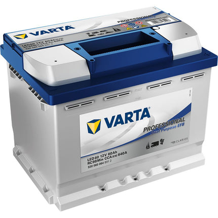 LED60 VARTA PROFESSIONAL DUAL PURPOSE EFB LEISURE BATTERY 60AH (930060068)-Powerland