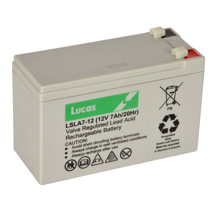 LUCAS VRLA AGM BATTERY LSLA7-12 12V 7Ah-Powerland