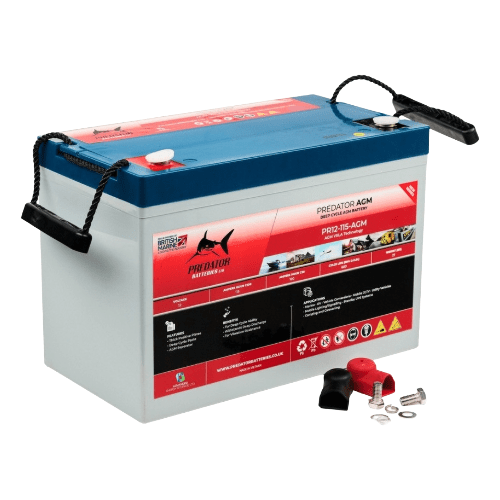 Predator Batteries 12v 115Ah AGM Battery – 3 Year Guarantee - Powerland.co.uk