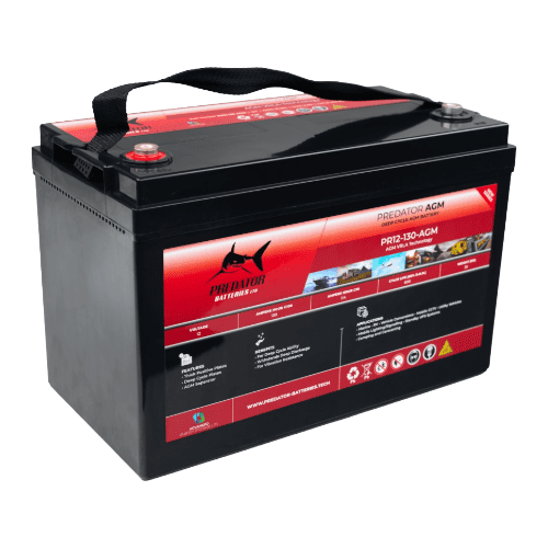Predator Batteries 12v 130Ah AGM Leisure Battery – 3 Year Guarantee - Powerland.co.uk