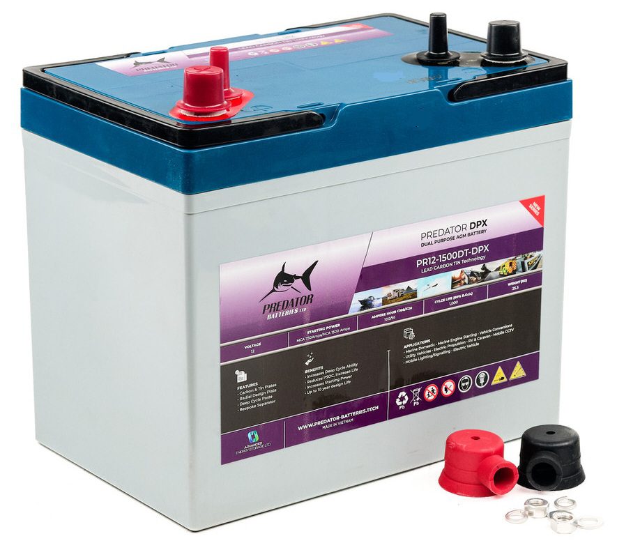 Predator Batteries 12v 100Ah DPX Dual Purpose Battery – 4 Year Guarantee – Dual Terminal Leisure Battery - Powerland.co.uk