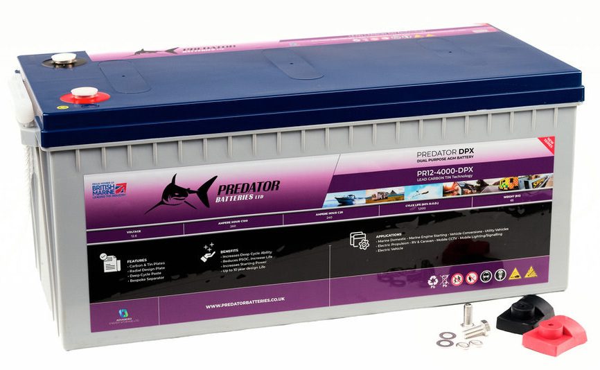Predator Batteries 12v 260Ah DPX Dual Purpose Battery – 4 Year Guarantee – Dual Terminal Leisure Battery - Powerland.co.uk