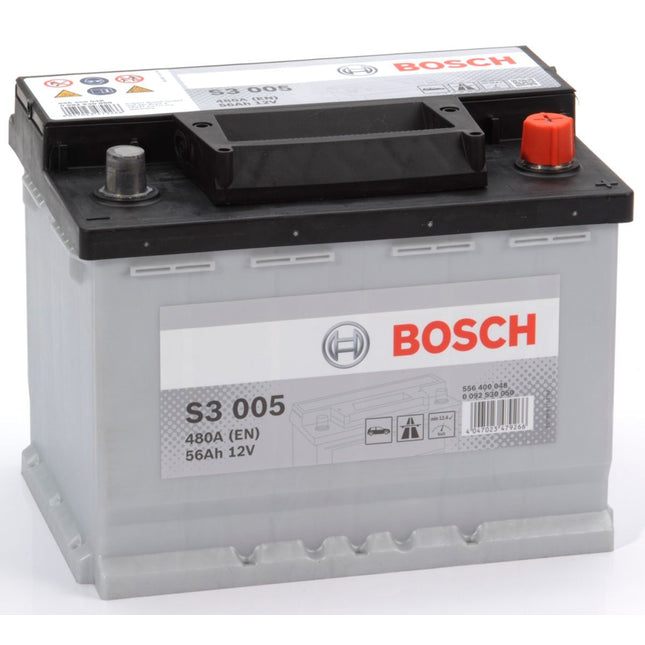 S3 005 BOSCH CAR BATTERY 12V 56AH (CCA 480 amps) Type 027 S3005-Powerland