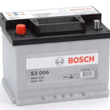 S3 006 BOSCH CAR BATTERY 12V 56AH (CCA 480 amps) Type 078 S3006-Powerland