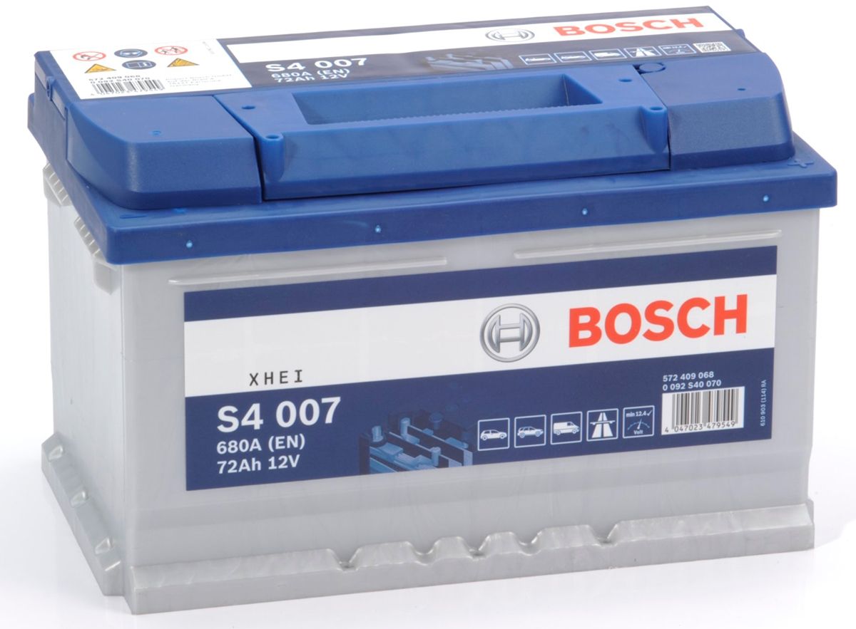 S4 007 BOSCH CAR BATTERY 12V 72AH (CCA 680 amps) Type 100 S4007-Powerland