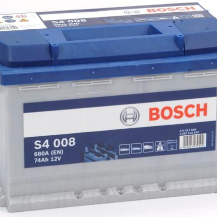 S4 008 BOSCH CAR BATTERY 12V 74AH (CCA 680 amps) Type 096 S4008-Powerland