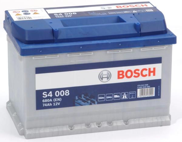 S4 008 BOSCH CAR BATTERY 12V 74AH (CCA 680 amps) Type 096 S4008-Powerland