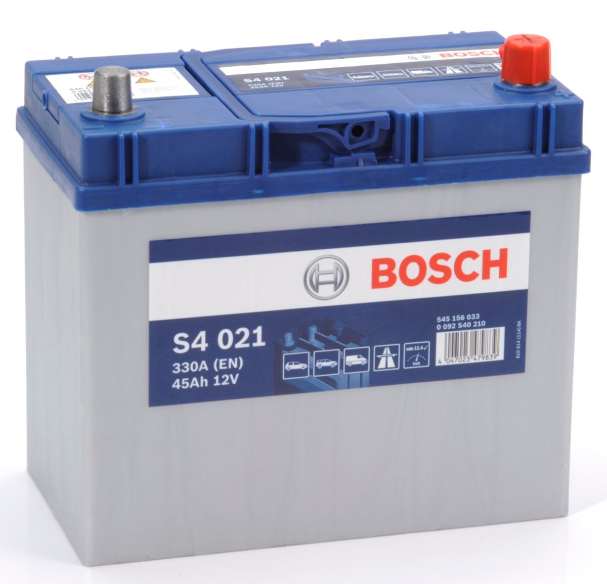S4 021 BOSCH CAR BATTERY 12V 45AH (CCA 330 amps) Type 048 S4021-Powerland
