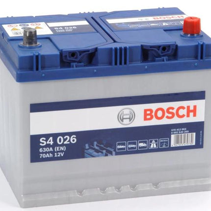 S4 026 BOSCH CAR BATTERY 12V 70AH (CCA 630 amps) Type 068 S4026-Powerland