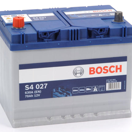 S4 027 BOSCH CAR BATTERY 12V 70AH (CCA 630 amps) Type 069/072 S4027-Powerland