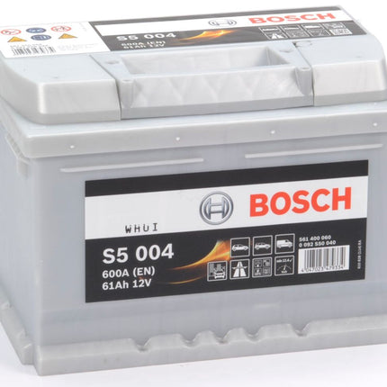 S5 004 BOSCH CAR BATTERY 12V 61AH (CCA 600amps) Type 075 S5004-Powerland