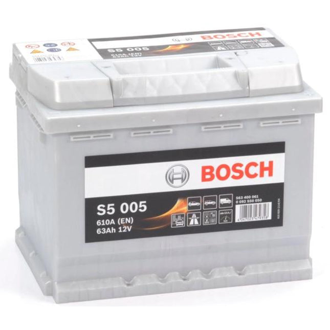 S5 005 BOSCH CAR BATTERY 12V 63AH (CCA 610amps) Type 027 S5005-Powerland
