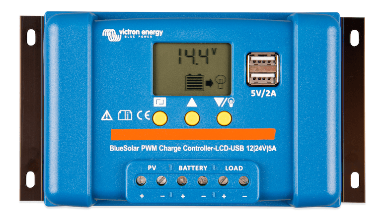 Victron Energy BlueSolar PWM LCD&USB 12/24V 5A – SCC010005050-Powerland