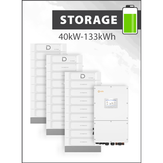 Solis S6 EH3P40K-H-EU and Dyness Stack 100 133 kWh Storage Package