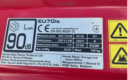 Honda EU70IS Inverter Generator (Petrol)