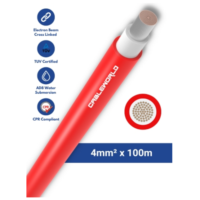 Elettro Brescia 4mm2 single-core 100m - Red
